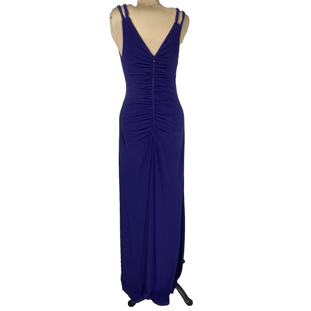 90s BA Nites Vintage Purple Ruffle Front Formal Evening Gown Dress Sz 8 USA Hoco - Picture 5 of 12